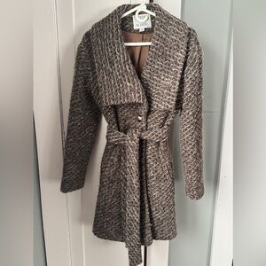 ANTONI & ALISON | Retro Collar Belted Wool Coat British Label SZ 8